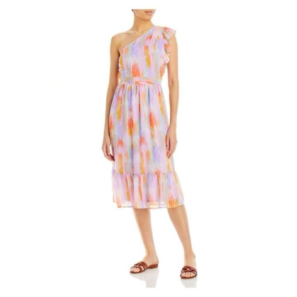 AQUA • MULTICOLOR • ONE SHOULDER DRESS